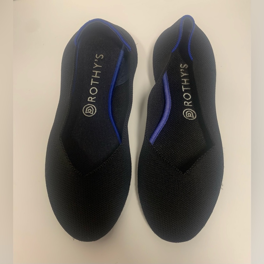 Rothy’s black round toe flats 9.5